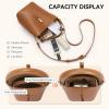 imageBOSTANTEN Small Bucket Bag for Women Trendy Vegan Leather Crossbody Bags Shoulder Purses Designer Ladies HandbagsBrown