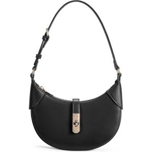 imageBOSTANTEN Shoulder Bags for Women Small Crescent Moon Underarm Purse Trendy Vegan Leather HandbagBlack