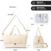 imageBOSTANTEN Large Duffle Bag for Travel ampamp Gym  Womens Weekender with Shoe Compartment ampamp Trolley Sleeve  Waterproof Mummy Hospital BagBeige