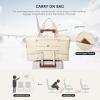 imageBOSTANTEN Large Duffle Bag for Travel ampamp Gym  Womens Weekender with Shoe Compartment ampamp Trolley Sleeve  Waterproof Mummy Hospital BagBeige