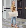 imageBOSTANTEN Large Duffle Bag for Travel ampamp Gym  Womens Weekender with Shoe Compartment ampamp Trolley Sleeve  Waterproof Mummy Hospital BagBeige