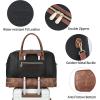 imageBOSTANTEN Weekender Bags for Women Leather Travel Duffle Bag Carry On Large Tote Duffel with Shoe Compartment and Trolley Sleeve0Black with Brown
