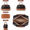 imageBOSTANTEN Weekender Bags for Women Leather Travel Duffle Bag Carry On Large Tote Duffel with Shoe Compartment and Trolley SleeveBBlackBrown