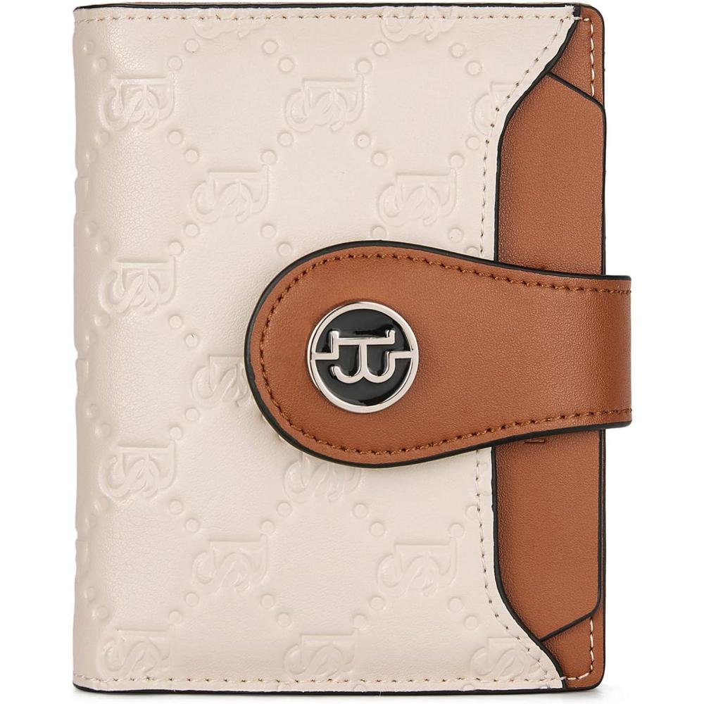 imageBOSTANTEN Women Leather Wallet RFID Blocking Small Bifold Zipper Pocket Wallet Card Case Purse with ID WindowBeigeBrownnew