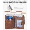 imageBOSTANTEN Small Wallet for Women Leather RFID Blocking Card Holder Bifold Compact Wallets With Zipper Coin Pocket BlackBrownBeigeBrown