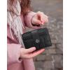 imageBOSTANTEN Small Wallet for Women Leather RFID Blocking Card Holder Bifold Compact Wallets With Zipper Coin Pocket BlackBrownBlack