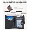 imageBOSTANTEN Small Wallet for Women Leather RFID Blocking Card Holder Bifold Compact Wallets With Zipper Coin Pocket BlackBrownBlackBrown