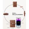 imageBOSTANTEN Small Wallet for Women Leather RFID Blocking Card Holder Bifold Compact Wallets With Zipper Coin Pocket BlackBrownBrown