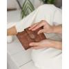 imageBOSTANTEN Small Wallet for Women Leather RFID Blocking Card Holder Bifold Compact Wallets With Zipper Coin Pocket BlackBrownBrown