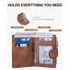 imageBOSTANTEN Small Wallet for Women Leather RFID Blocking Card Holder Bifold Compact Wallets With Zipper Coin Pocket BlackBrownBrown