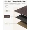 imageBOSTANTEN Small Wallet for Women Leather RFID Blocking Card Holder Bifold Compact Wallets With Zipper Coin Pocket BlackBrownCoffee