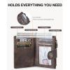 imageBOSTANTEN Small Wallet for Women Leather RFID Blocking Card Holder Bifold Compact Wallets With Zipper Coin Pocket BlackBrownCoffee