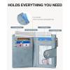 imageBOSTANTEN Small Wallet for Women Leather RFID Blocking Card Holder Bifold Compact Wallets With Zipper Coin Pocket BlackBrownLight Blue