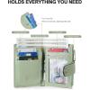 imageBOSTANTEN Small Wallet for Women Leather RFID Blocking Card Holder Bifold Compact Wallets With Zipper Coin Pocket BlackBrownPU LeahterGreen