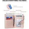 imageBOSTANTEN Small Wallet for Women Leather RFID Blocking Card Holder Bifold Compact Wallets With Zipper Coin Pocket BlackBrownPU LeahterPink