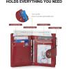 imageBOSTANTEN Small Wallet for Women Leather RFID Blocking Card Holder Bifold Compact Wallets With Zipper Coin Pocket BlackBrownPU LeahterWine Red