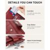 imageBOSTANTEN Small Wallet for Women Leather RFID Blocking Card Holder Bifold Compact Wallets With Zipper Coin Pocket BlackBrownPU LeahterWine Red