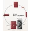 imageBOSTANTEN Small Wallet for Women Leather RFID Blocking Card Holder Bifold Compact Wallets With Zipper Coin Pocket BlackBrownPU LeahterWine Red