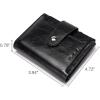 imageBOSTANTEN Women Leather Wallet RFID Blocking Small Bifold Zipper Pocket Wallet Card Case Purse with ID Window1black