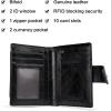 imageBOSTANTEN Women Leather Wallet RFID Blocking Small Bifold Zipper Pocket Wallet Card Case Purse with ID Window1black