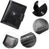 imageBOSTANTEN Women Leather Wallet RFID Blocking Small Bifold Zipper Pocket Wallet Card Case Purse with ID Window1black