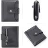 imageBOSTANTEN Women Leather Wallet RFID Blocking Small Bifold Zipper Pocket Wallet Card Case Purse with ID Window1deep grey