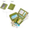 imageBOSTANTEN Women Leather Wallet RFID Blocking Small Bifold Zipper Pocket Wallet Card Case Purse with ID Window1green