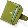 imageBOSTANTEN Women Leather Wallet RFID Blocking Small Bifold Zipper Pocket Wallet Card Case Purse with ID Window1green