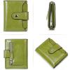 imageBOSTANTEN Women Leather Wallet RFID Blocking Small Bifold Zipper Pocket Wallet Card Case Purse with ID Window1green