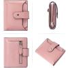 imageBOSTANTEN Women Leather Wallet RFID Blocking Small Bifold Zipper Pocket Wallet Card Case Purse with ID Window1pink