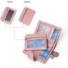 imageBOSTANTEN Women Leather Wallet RFID Blocking Small Bifold Zipper Pocket Wallet Card Case Purse with ID Window1pink