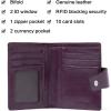 imageBOSTANTEN Women Leather Wallet RFID Blocking Small Bifold Zipper Pocket Wallet Card Case Purse with ID Window1purple