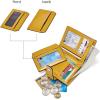 imageBOSTANTEN Women Leather Wallet RFID Blocking Small Bifold Zipper Pocket Wallet Card Case Purse with ID Window1yellow