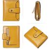 imageBOSTANTEN Women Leather Wallet RFID Blocking Small Bifold Zipper Pocket Wallet Card Case Purse with ID Window1yellow