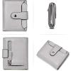 imageBOSTANTEN Women Leather Wallet RFID Blocking Small Bifold Zipper Pocket Wallet Card Case Purse with ID Window2grey