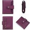 imageBOSTANTEN Women Leather Wallet RFID Blocking Small Bifold Zipper Pocket Wallet Card Case Purse with ID Window2purple pebble