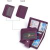 imageBOSTANTEN Women Leather Wallet RFID Blocking Small Bifold Zipper Pocket Wallet Card Case Purse with ID Window2purple pebble
