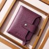 imageBOSTANTEN Women Leather Wallet RFID Blocking Small Bifold Zipper Pocket Wallet Card Case Purse with ID Window2purple pebble