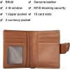 imageBOSTANTEN Women Leather Wallet RFID Blocking Small Bifold Zipper Pocket Wallet Card Case Purse with ID Window3Brown