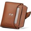 imageBOSTANTEN Women Leather Wallet RFID Blocking Small Bifold Zipper Pocket Wallet Card Case Purse with ID Window3Brown