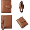 imageBOSTANTEN Women Leather Wallet RFID Blocking Small Bifold Zipper Pocket Wallet Card Case Purse with ID Window3Brown