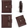 imageBOSTANTEN Women Leather Wallet RFID Blocking Small Bifold Zipper Pocket Wallet Card Case Purse with ID Window3coffee