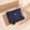 imageBOSTANTEN Women Leather Wallet RFID Blocking Small Bifold Zipper Pocket Wallet Card Case Purse with ID Window3navy blue
