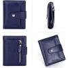imageBOSTANTEN Women Leather Wallet RFID Blocking Small Bifold Zipper Pocket Wallet Card Case Purse with ID Window3navy blue
