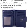 imageBOSTANTEN Women Leather Wallet RFID Blocking Small Bifold Zipper Pocket Wallet Card Case Purse with ID Window3navy blue