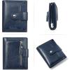imageBOSTANTEN Women Leather Wallet RFID Blocking Small Bifold Zipper Pocket Wallet Card Case Purse with ID Window5Navy