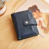 imageBOSTANTEN Women Leather Wallet RFID Blocking Small Bifold Zipper Pocket Wallet Card Case Purse with ID Window5Navy