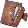 imageBOSTANTEN Women Leather Wallet RFID Blocking Small Bifold Zipper Pocket Wallet Card Case Purse with ID Window6BrownRG