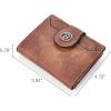 imageBOSTANTEN Women Leather Wallet RFID Blocking Small Bifold Zipper Pocket Wallet Card Case Purse with ID Window6BrownRG