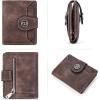 imageBOSTANTEN Women Leather Wallet RFID Blocking Small Bifold Zipper Pocket Wallet Card Case Purse with ID Window6Deep CoffeeRG